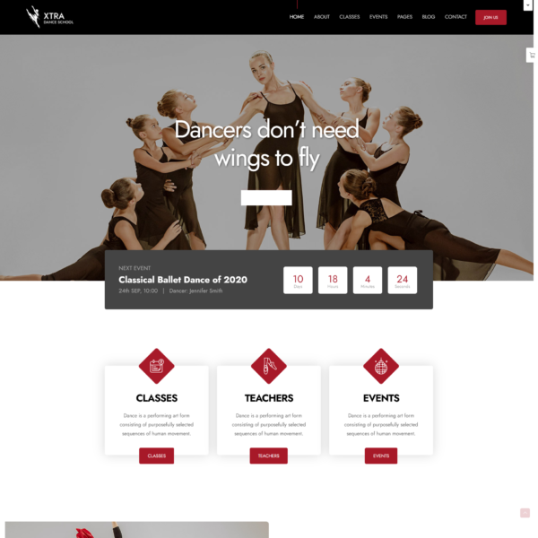 Ультрасовременный и профессиональный сайт для студии танцев.